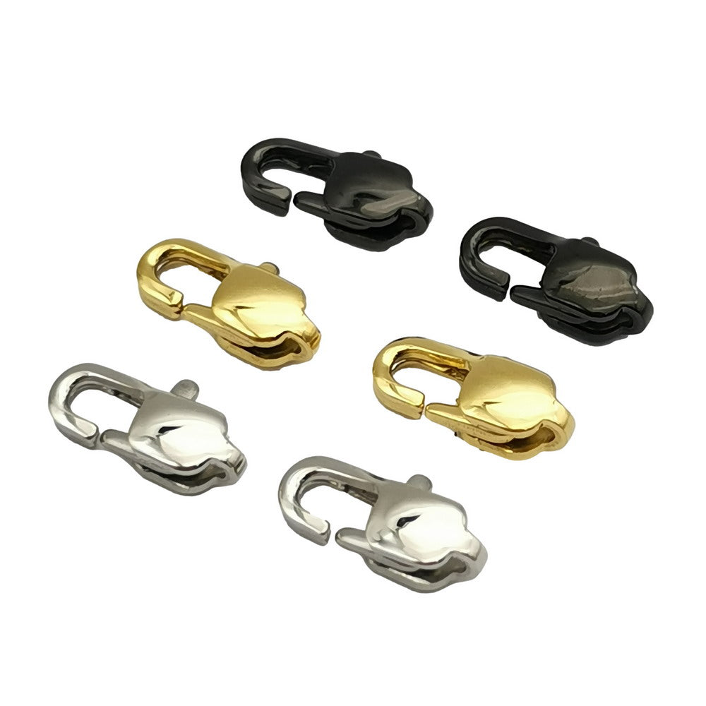 3 Stück 11 mm Hummer aus Edelstahl 316L, Gold und Schwarz