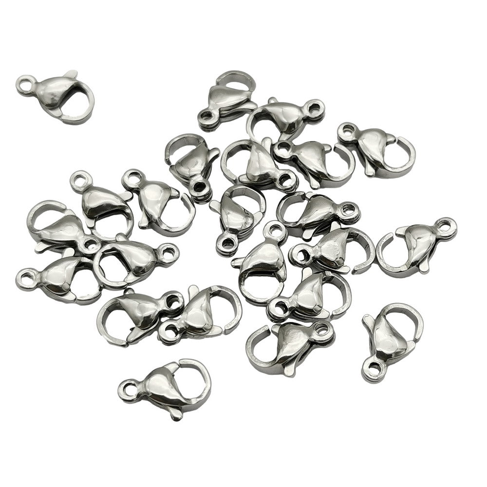 ShapesbyX-30 Pieces Stainless Steel Lobsters 10mm Long Necklace Bracelet Making Clasp