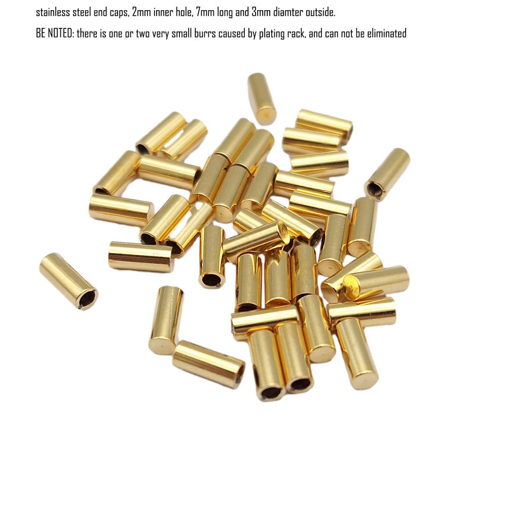 Gold/Black 10pcs Stainless Steel Cord End Cap from 6mm 8mm 10mm Jewelry Making Beads Tie Ends Cap