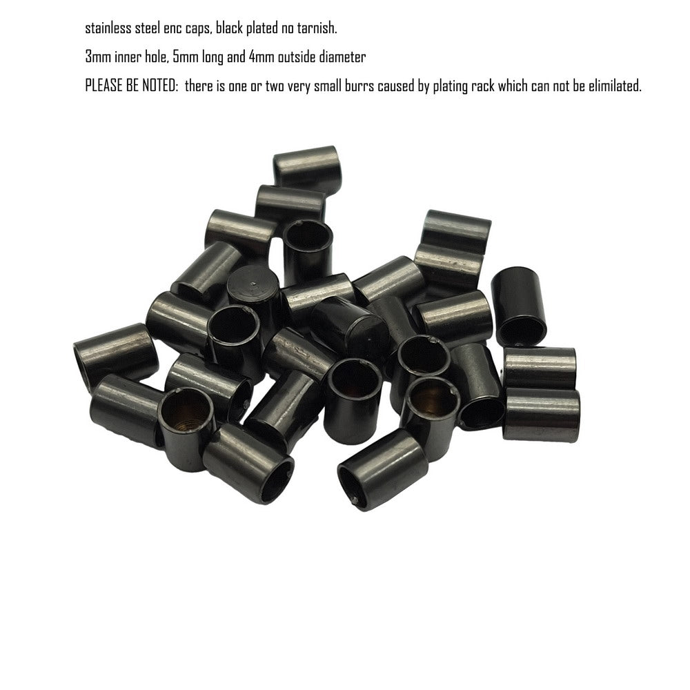 Gold/Black 10pcs Stainless Steel Cord End Cap from 6mm 8mm 10mm Jewelry Making Beads Tie Ends Cap