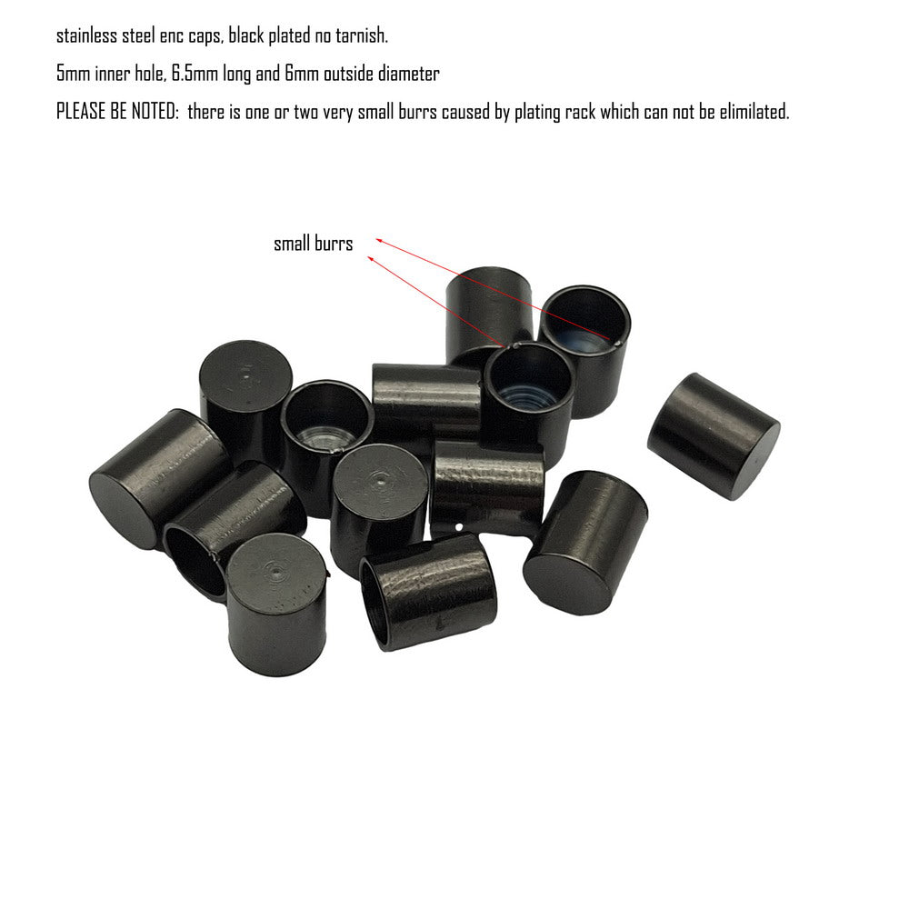 Gold/Black 10pcs Stainless Steel Cord End Cap from 6mm 8mm 10mm Jewelry Making Beads Tie Ends Cap
