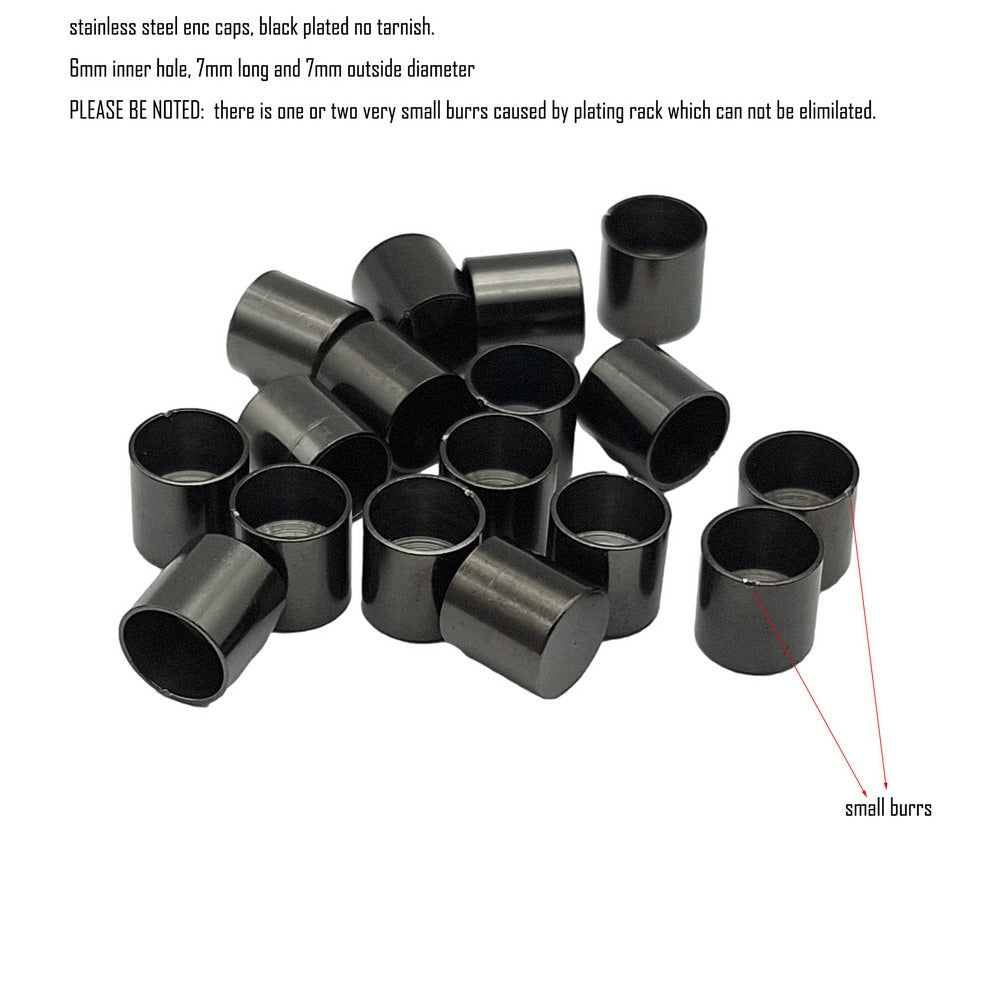 Gold/Black 10pcs Stainless Steel Cord End Cap from 6mm 8mm 10mm Jewelry Making Beads Tie Ends Cap