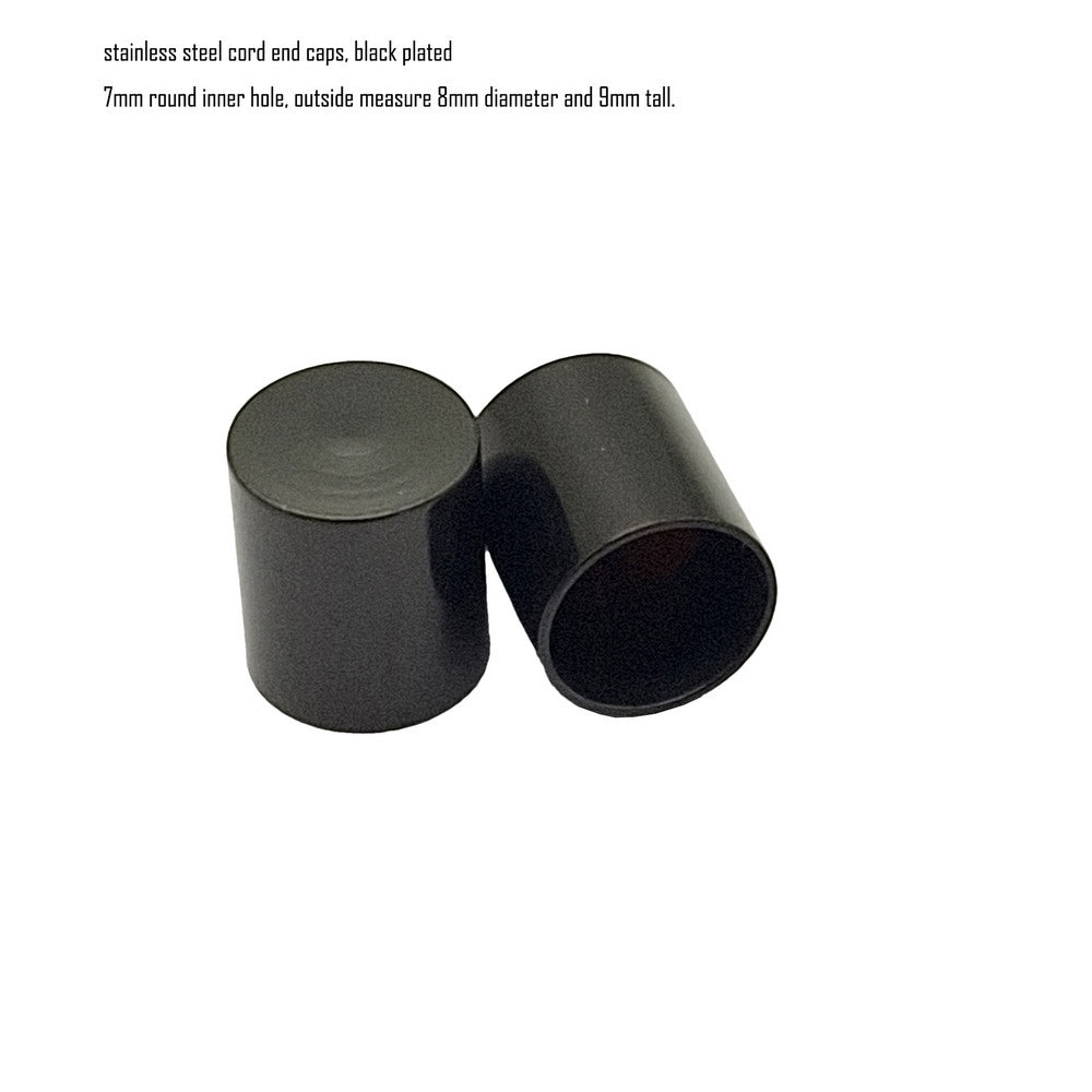 Gold/Black 10pcs Stainless Steel Cord End Cap from 6mm 8mm 10mm Jewelry Making Beads Tie Ends Cap