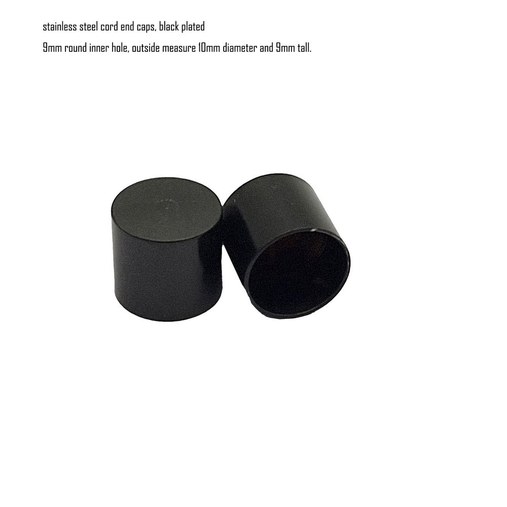 Gold/Black 10pcs Stainless Steel Cord End Cap from 6mm 8mm 10mm Jewelry Making Beads Tie Ends Cap