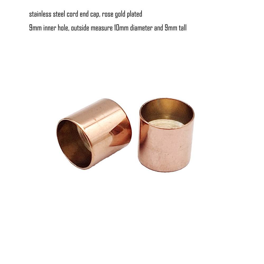 10pcs Rose Gold Stainless Steel Cord End Cap Tassel End Cap Jewelry Tie End 3mm 7mm 9mm 10mm Inner Hole