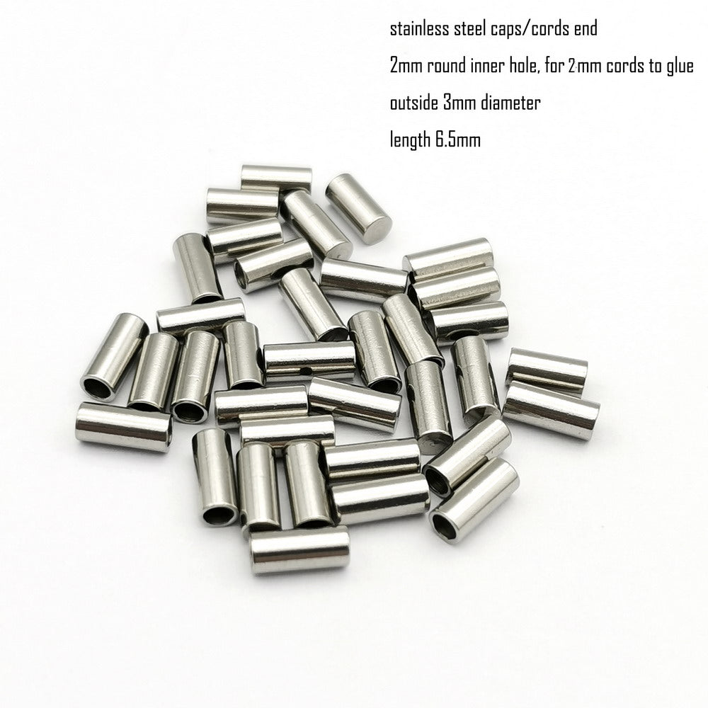 Gold/Black 10pcs Stainless Steel Cord End Cap from 6mm 8mm 10mm Jewelry Making Beads Tie Ends Cap