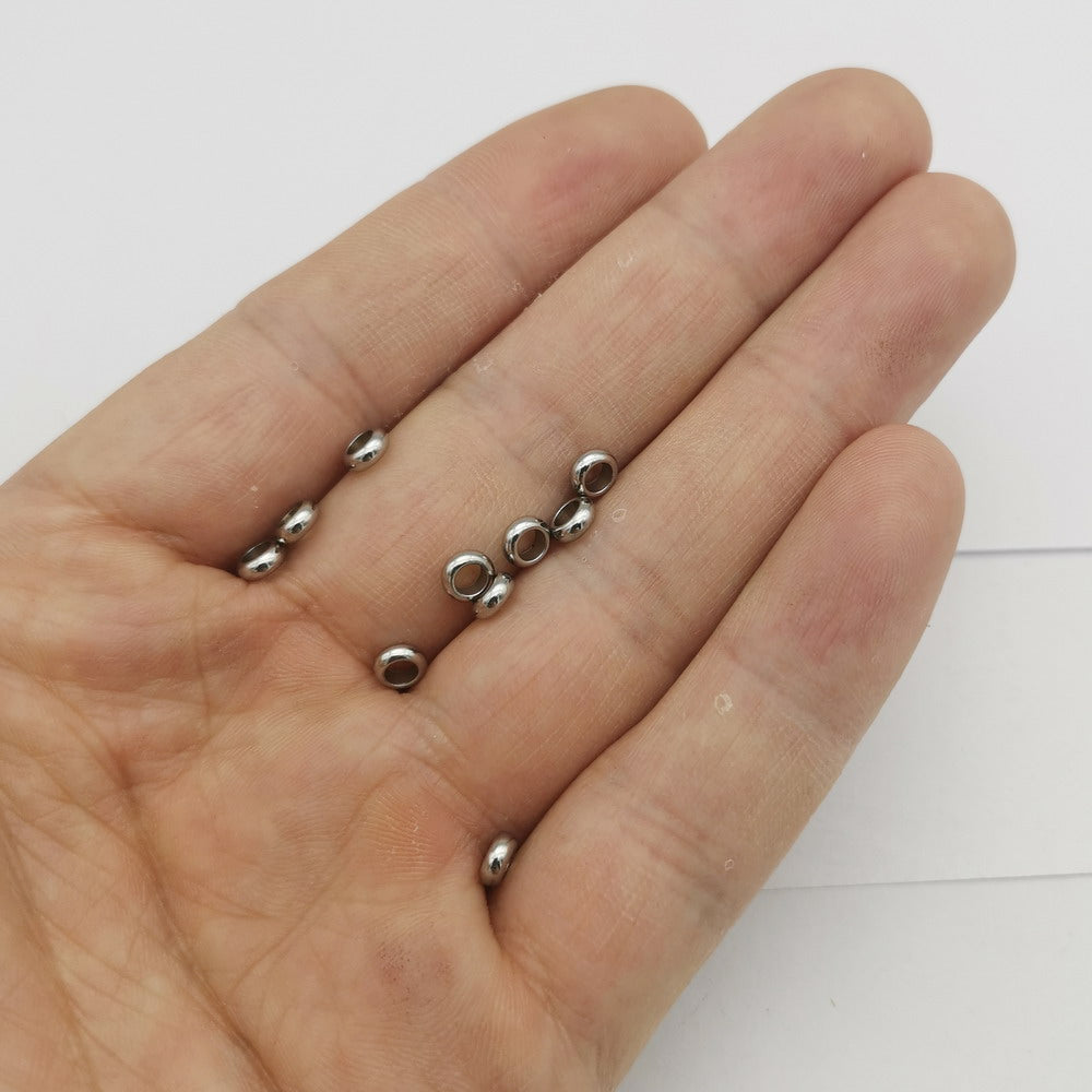 10 Pieces Stainless Steel Gold Ring Beads Sliders for Bracelet Necklace Jewelry Making
