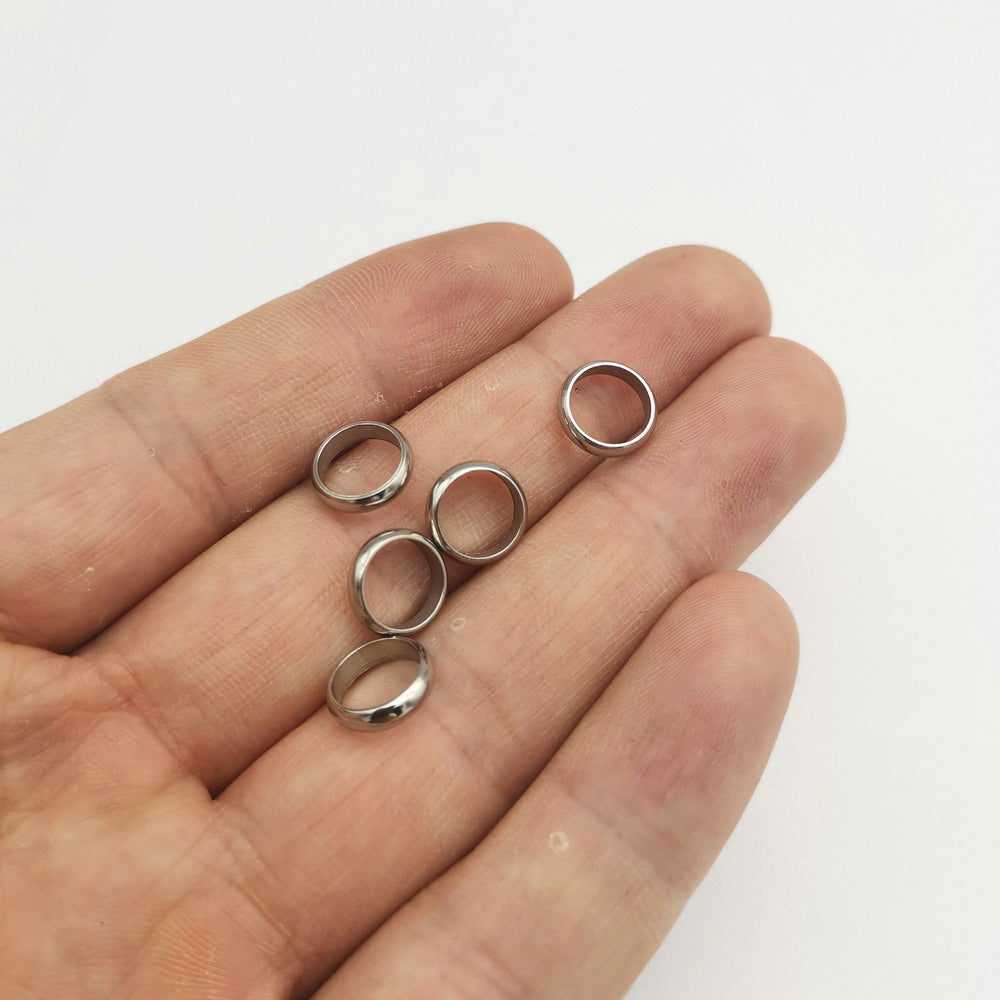 10 Pieces Stainless Steel Gold Ring Beads Sliders for Bracelet Necklace Jewelry Making