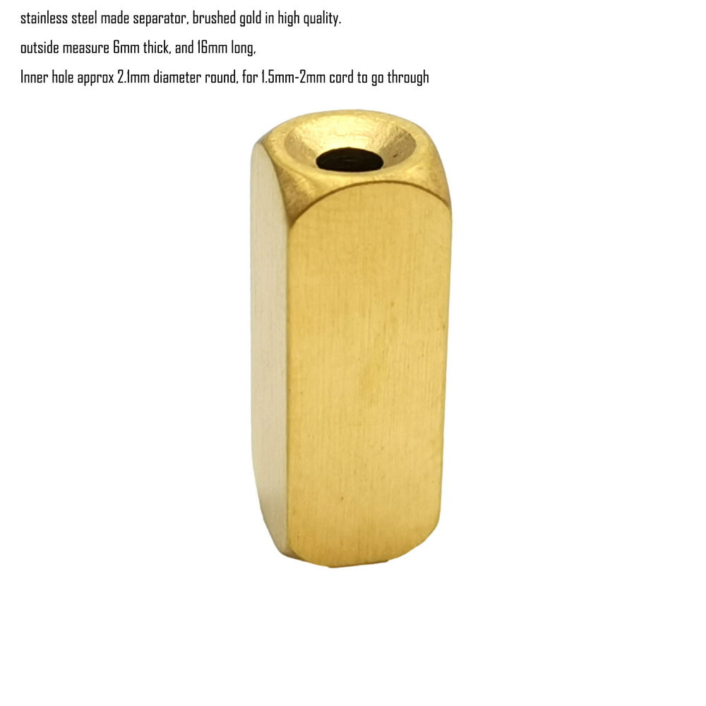 2 Pieces Brushed Stainless Steel Separator 2mm Inner Hole Square Beads for Jewelry Making