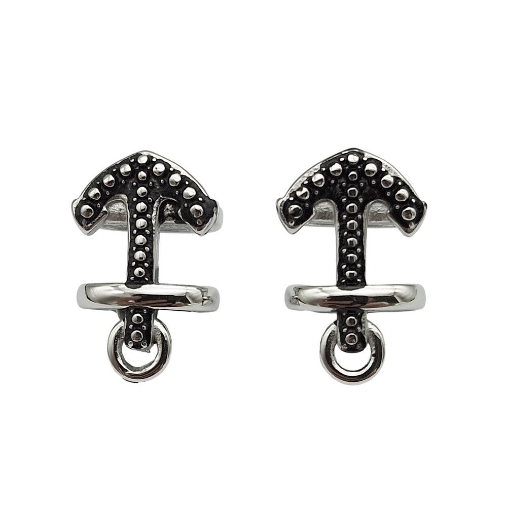2 Stück Anker-Schiebeperlen aus Edelstahl für die Herstellung von Lakritz-Lederarmbändern, 12 mm x 6 mm Innenloch, Antiksilber