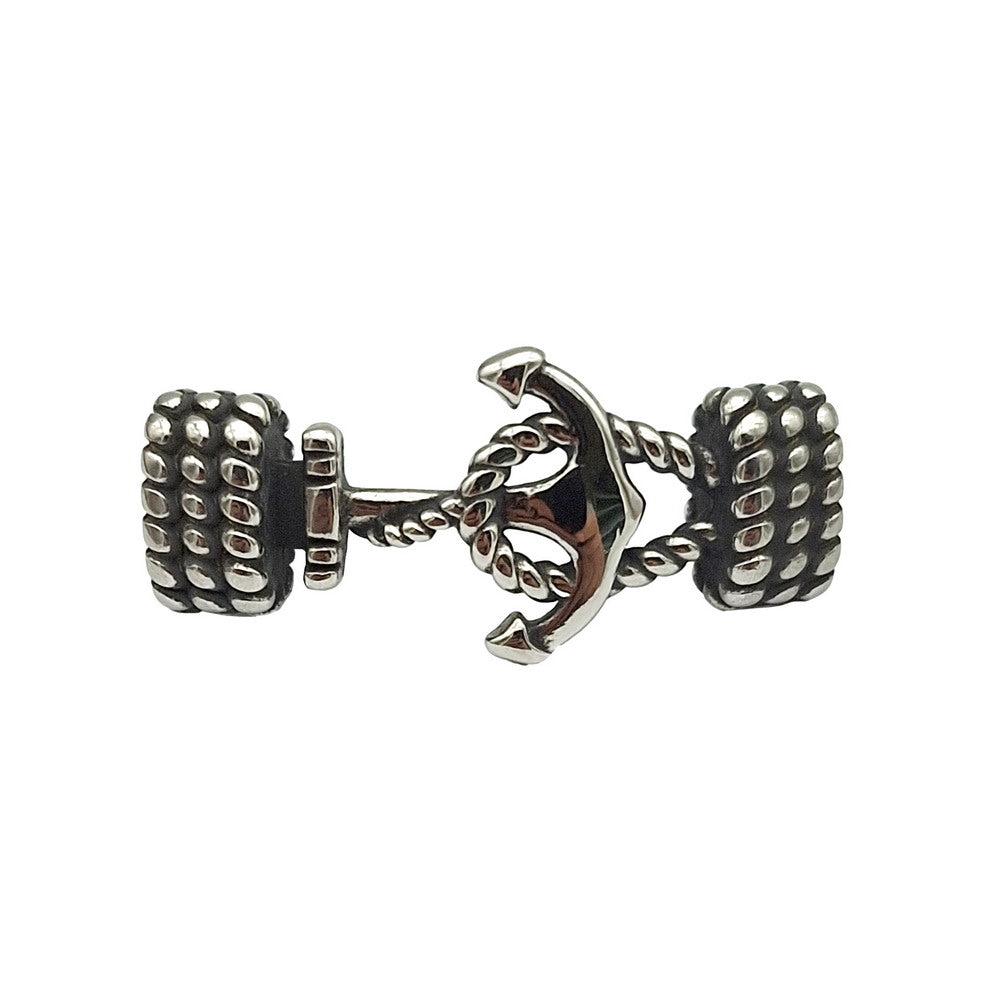 Ankerknoten-Anhänger aus Edelstahl für die Armbandherstellung, 9 mm x 4 mm Innenloch, Antiksilber