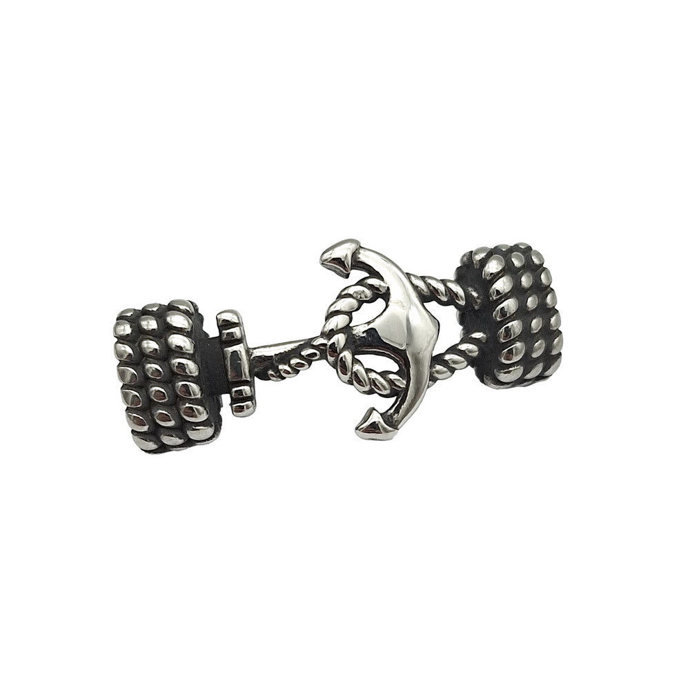 Ankerknoten-Anhänger aus Edelstahl für die Armbandherstellung, 9 mm x 4 mm Innenloch, Antiksilber