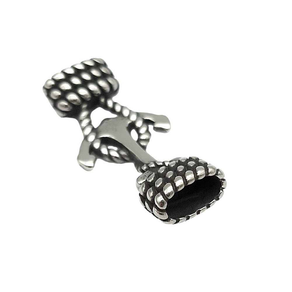 Ankerknoten-Anhänger aus Edelstahl für die Armbandherstellung, 9 mm x 4 mm Innenloch, Antiksilber