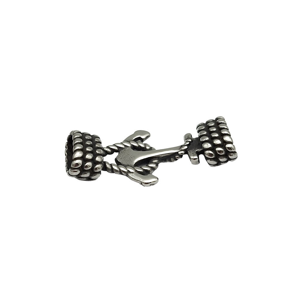 Ankerknoten-Anhänger aus Edelstahl für die Armbandherstellung, 9 mm x 4 mm Innenloch, Antiksilber