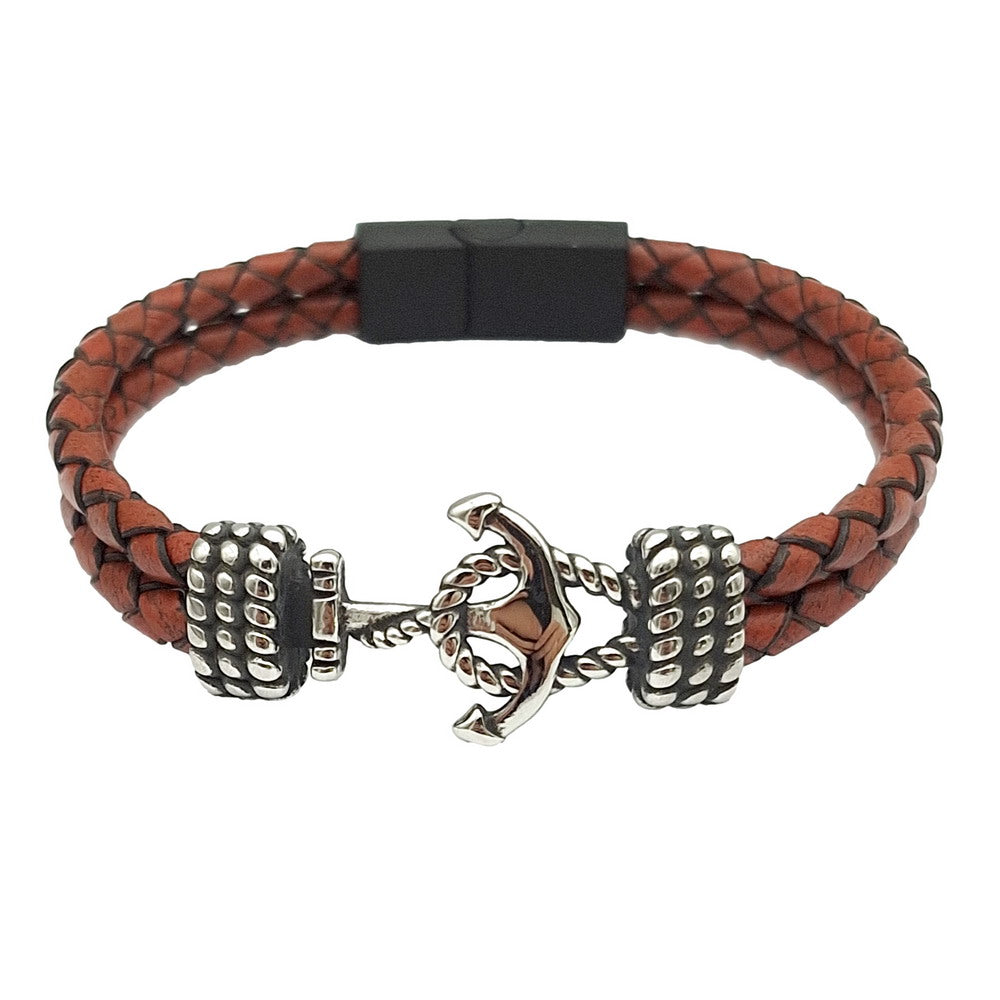 Ankerknoten-Anhänger aus Edelstahl für die Armbandherstellung, 9 mm x 4 mm Innenloch, Antiksilber