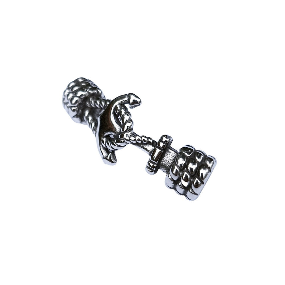 Stainless Steel Anchor Knot Charm for Bracelet Making 6mm Inner Hole Antique Silver for 6.0mm Cord Glue
