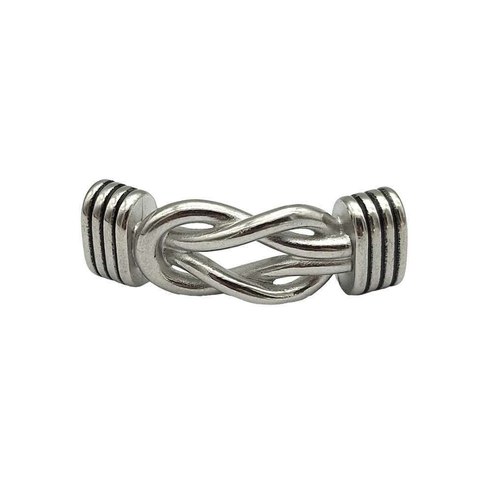 Stainless Steel Knot Charm for Bracelet Making 12mmx6mm Inner Hole for Licorice Leather Cord Glue In