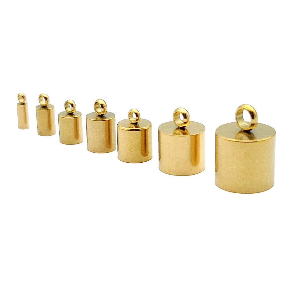 ShapesbyX 10pcs Gold Steel Loops End Cap Bracelet Necklace Cord End 4mm 5mm 6mm 10mm