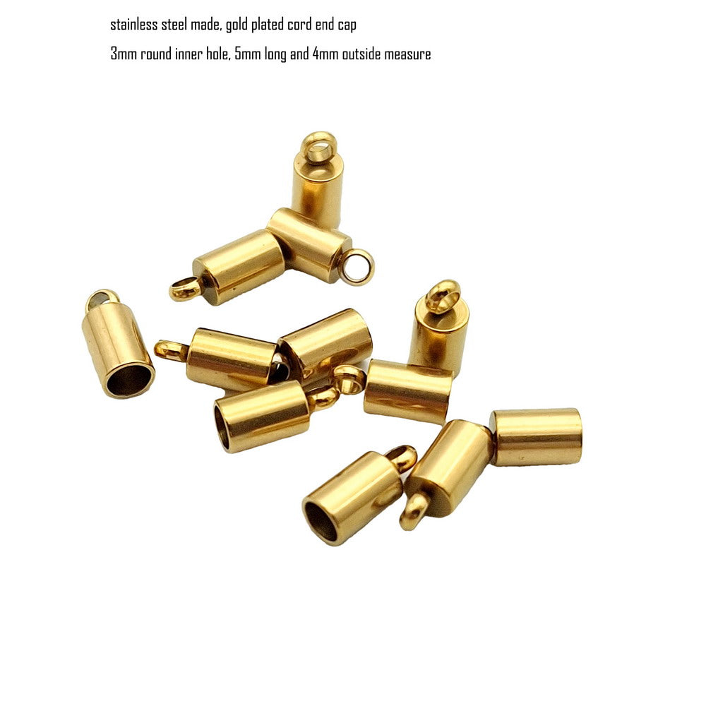 10 Stück Edelstahl-Kordel-Endkappen von 2 mm bis 10 mm, Schmuckherstellung, Perlen, Krawattenenden