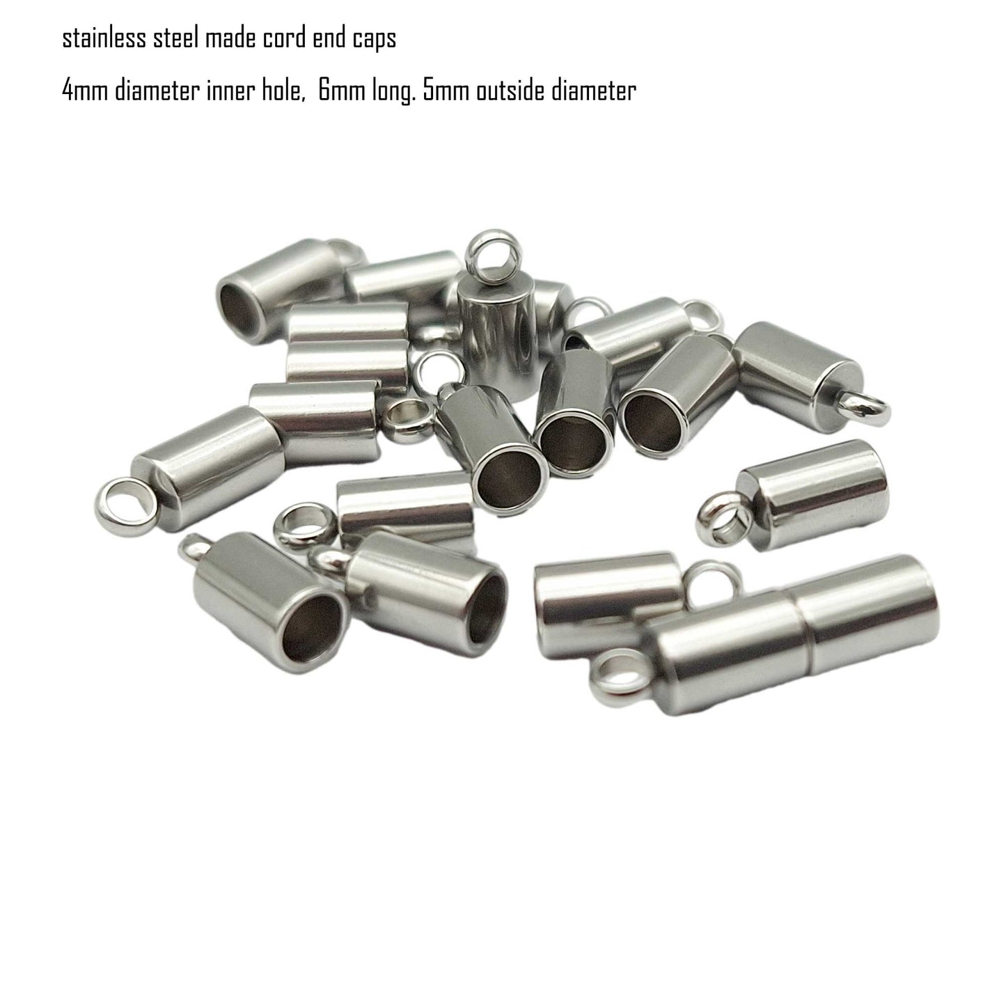 10 Stück Edelstahl-Kordel-Endkappen von 2 mm bis 10 mm, Schmuckherstellung, Perlen, Krawattenenden