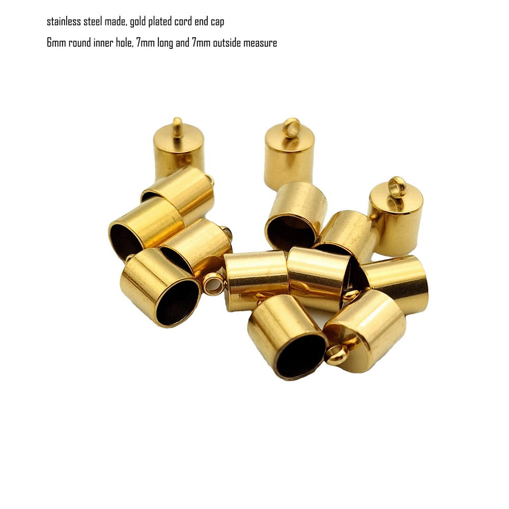 10 Stück Edelstahl-Kordel-Endkappen von 2 mm bis 10 mm, Schmuckherstellung, Perlen, Krawattenenden