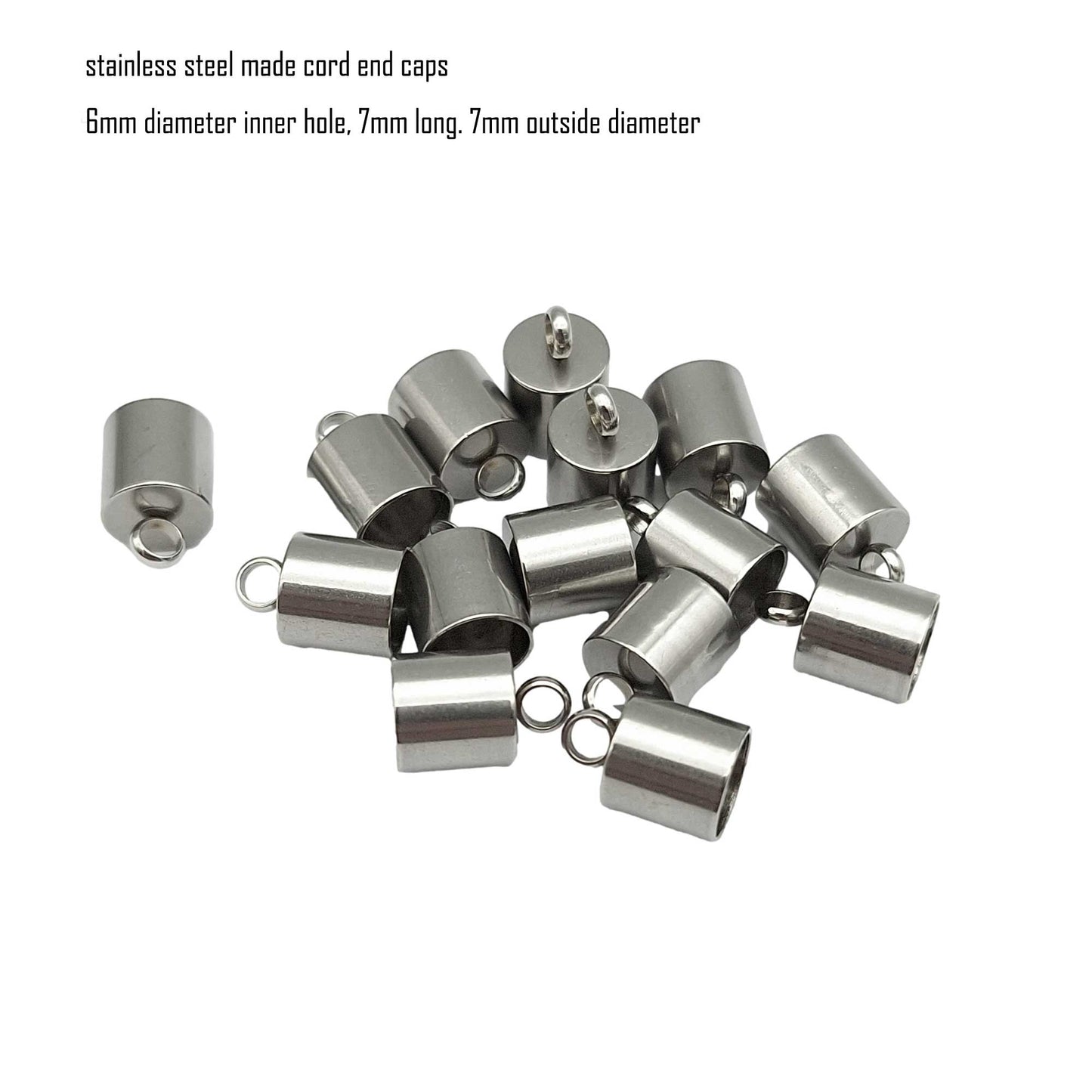 10 Stück Edelstahl-Kordel-Endkappen von 2 mm bis 10 mm, Schmuckherstellung, Perlen, Krawattenenden