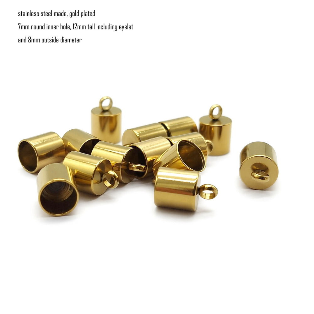 ShapesbyX – embout de cordon en acier inoxydable doré, avec boucles de 2mm à 10mm, pour la fabrication de bijoux, de bracelets et de colliers, 10 pièces