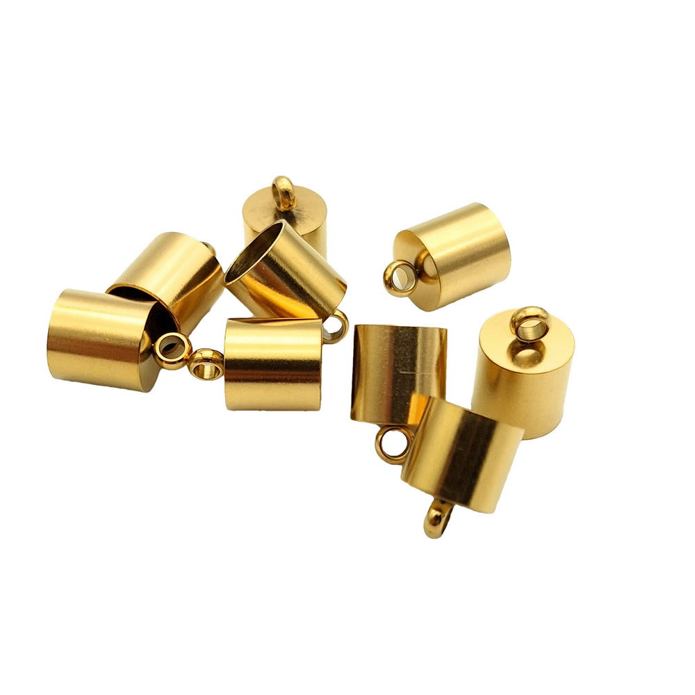 10 Stück Edelstahl-Kordel-Endkappen von 2 mm bis 10 mm, Schmuckherstellung, Perlen, Krawattenenden
