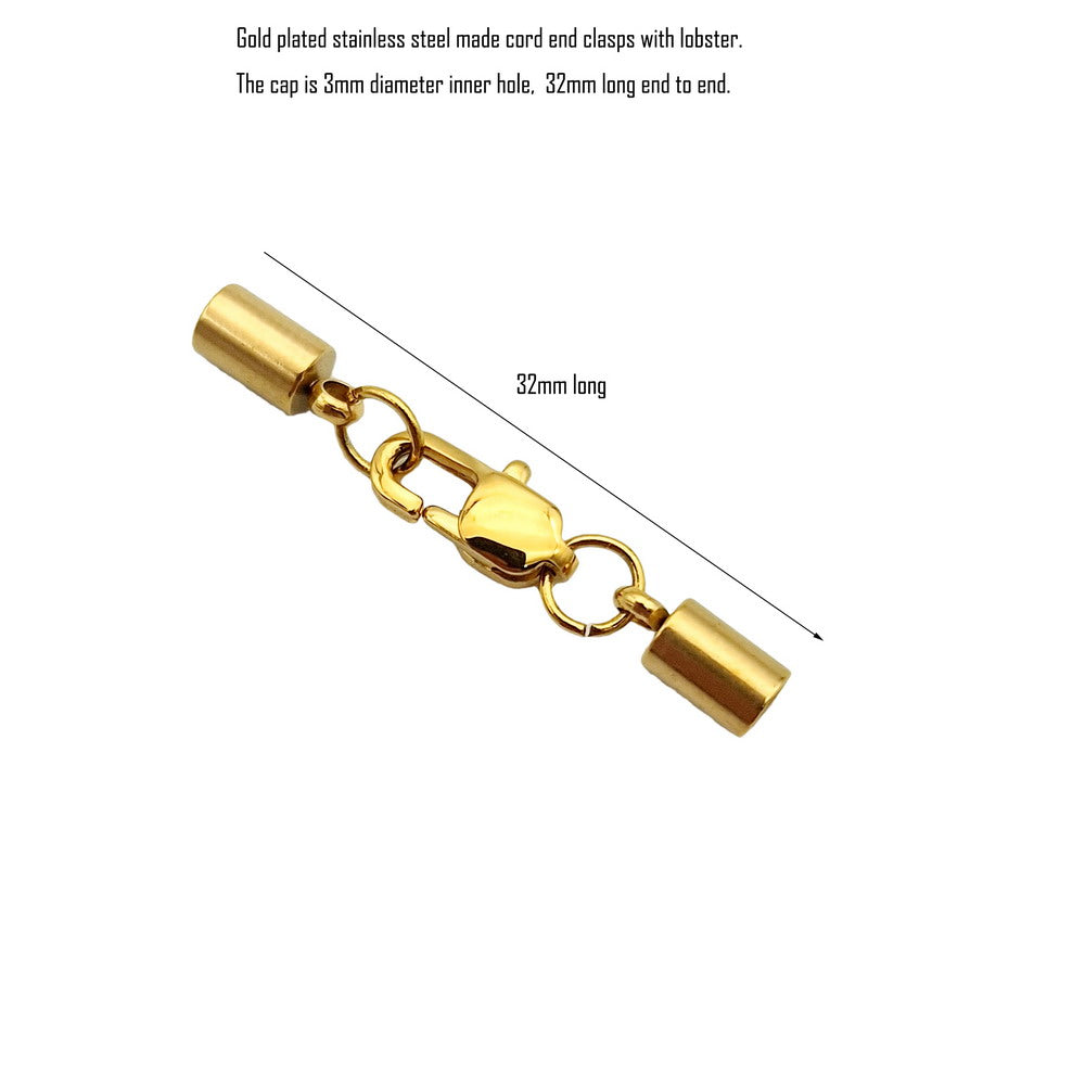 10 Stück Edelstahl-Kordel-Endkappen von 2 mm bis 10 mm, Schmuckherstellung, Perlen, Krawattenenden