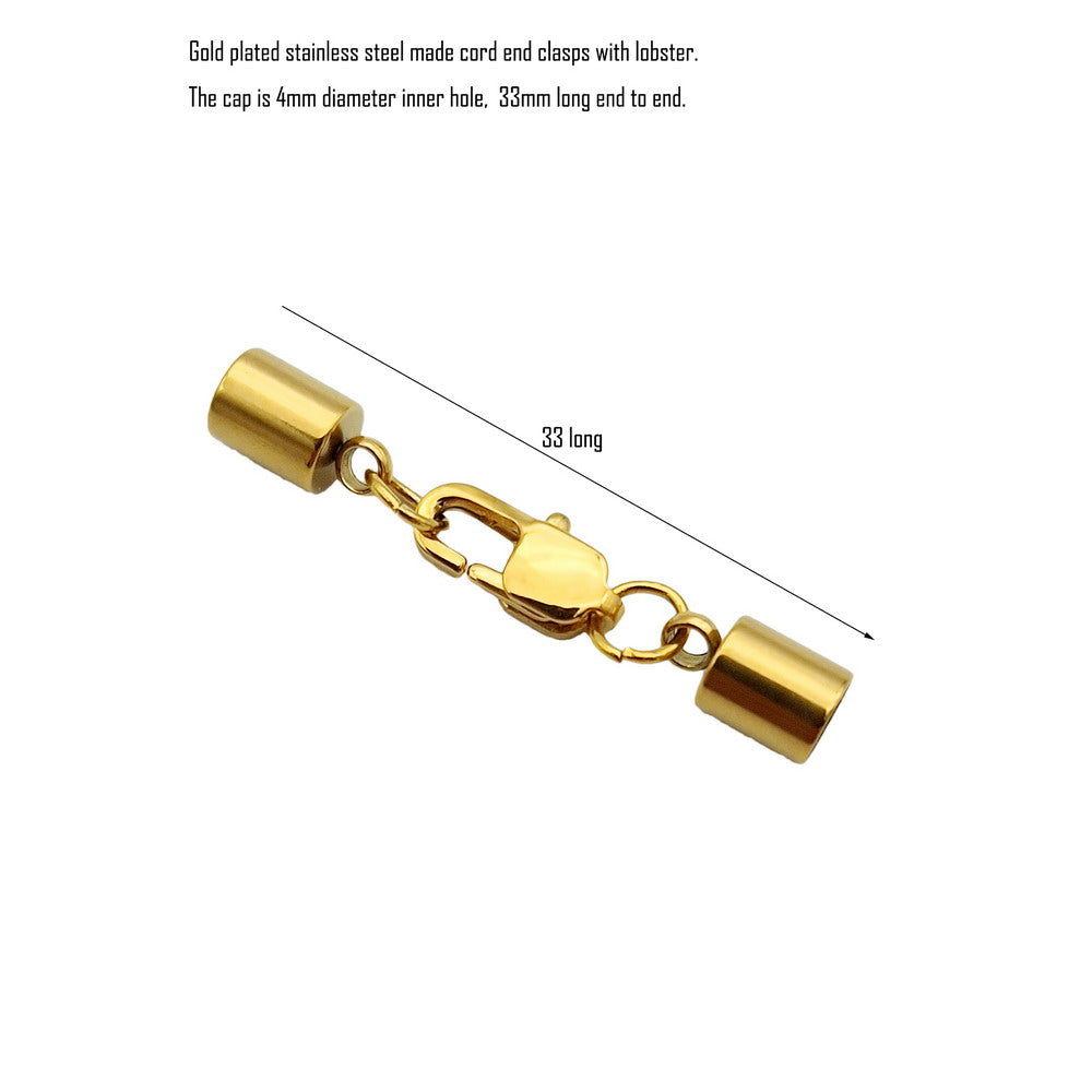 10 Stück Edelstahl-Kordel-Endkappen von 2 mm bis 10 mm, Schmuckherstellung, Perlen, Krawattenenden