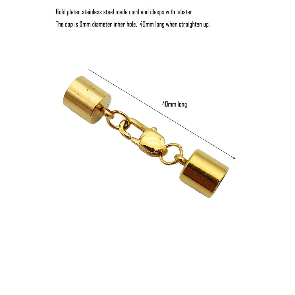 10 Stück Edelstahl-Kordel-Endkappen von 2 mm bis 10 mm, Schmuckherstellung, Perlen, Krawattenenden