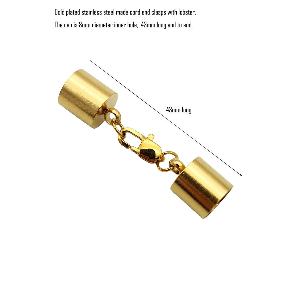 10 Stück Edelstahl-Kordel-Endkappen von 2 mm bis 10 mm, Schmuckherstellung, Perlen, Krawattenenden