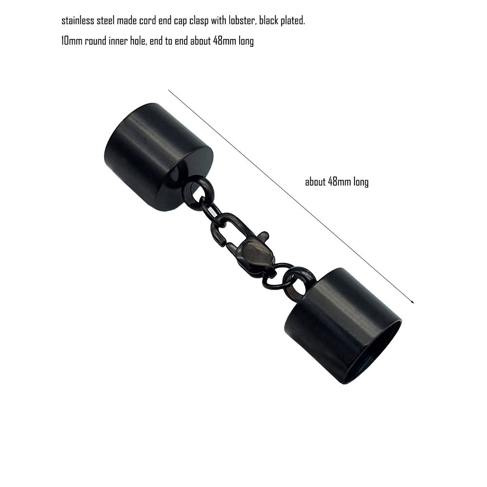 ShapesbyX 3 Pieces Bracelet Necklace Making Cord End Cap Clasps Stainless Steel