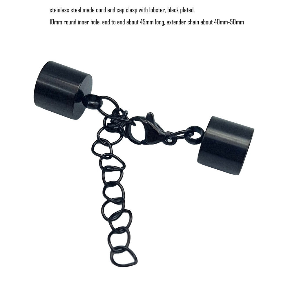 ShapesbyX 3 Pieces Gold Stainless Steel Cord End Cap Clasps for Jewelry Making Inner Hole 2mm to 10mm