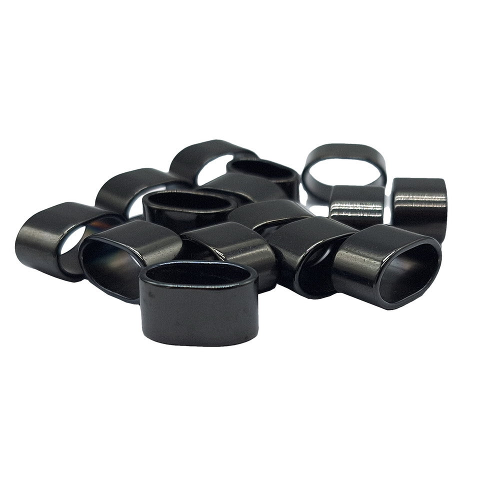 Black/Silver 4 Pieces Stainless Steel Leather Cord Slider : Bracelet Making (12mmx6mm/10mmx5mm)