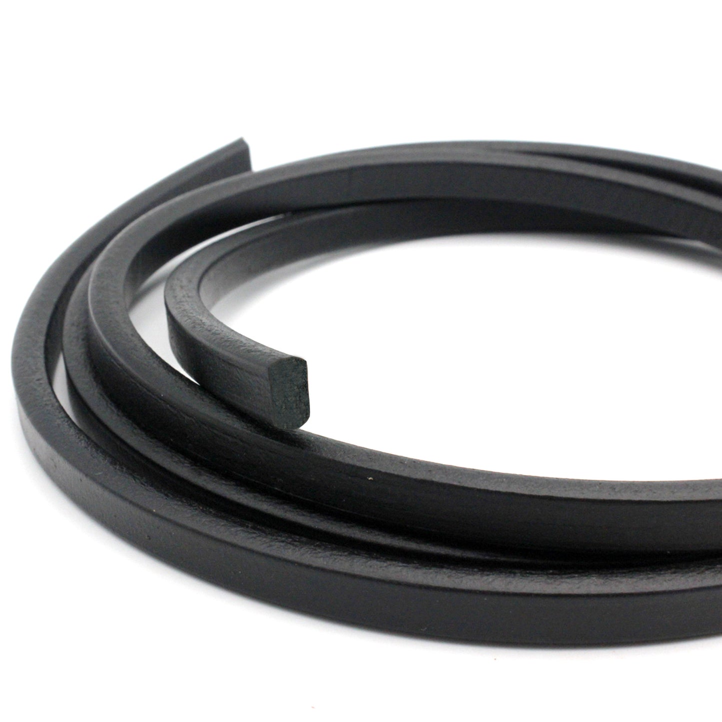 shapesbyX-1 Yard Licorice Leather Cords Black 10mmx6mm Leather Bangle Bracelet Making 10x6mm