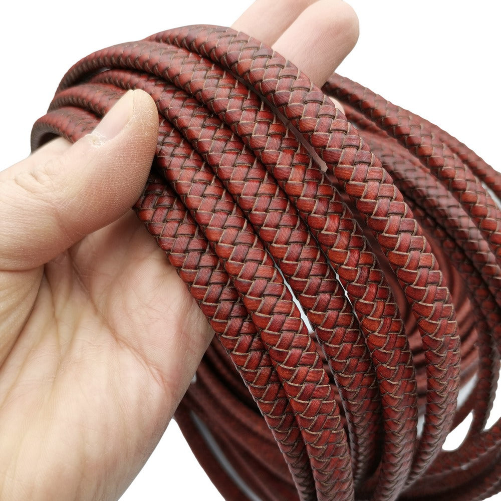 shapesbyX-12x6mm Flat Braided Leather Band for Bracelet Making 12mm Wide