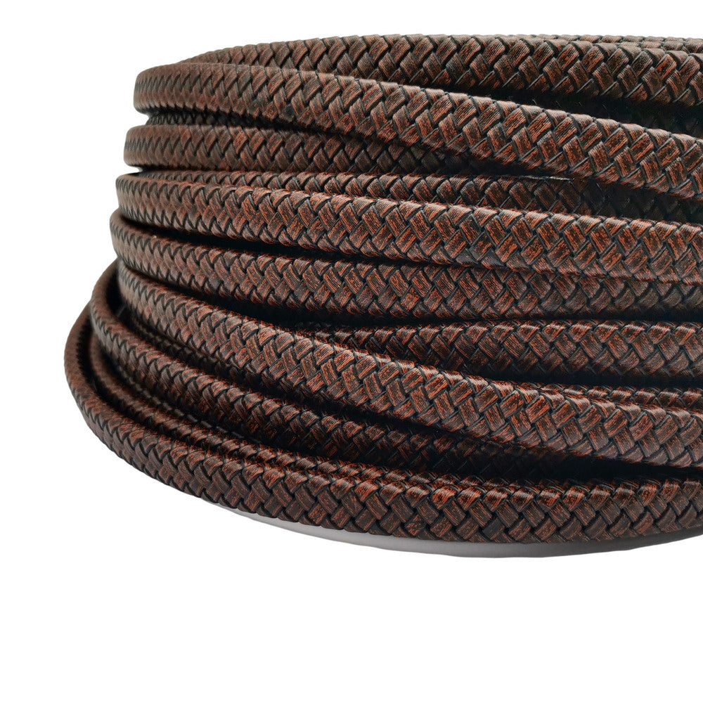 shapesbyX-12x6mm Braided Leather Strap Braid Bracelet Making Leather Cord Black