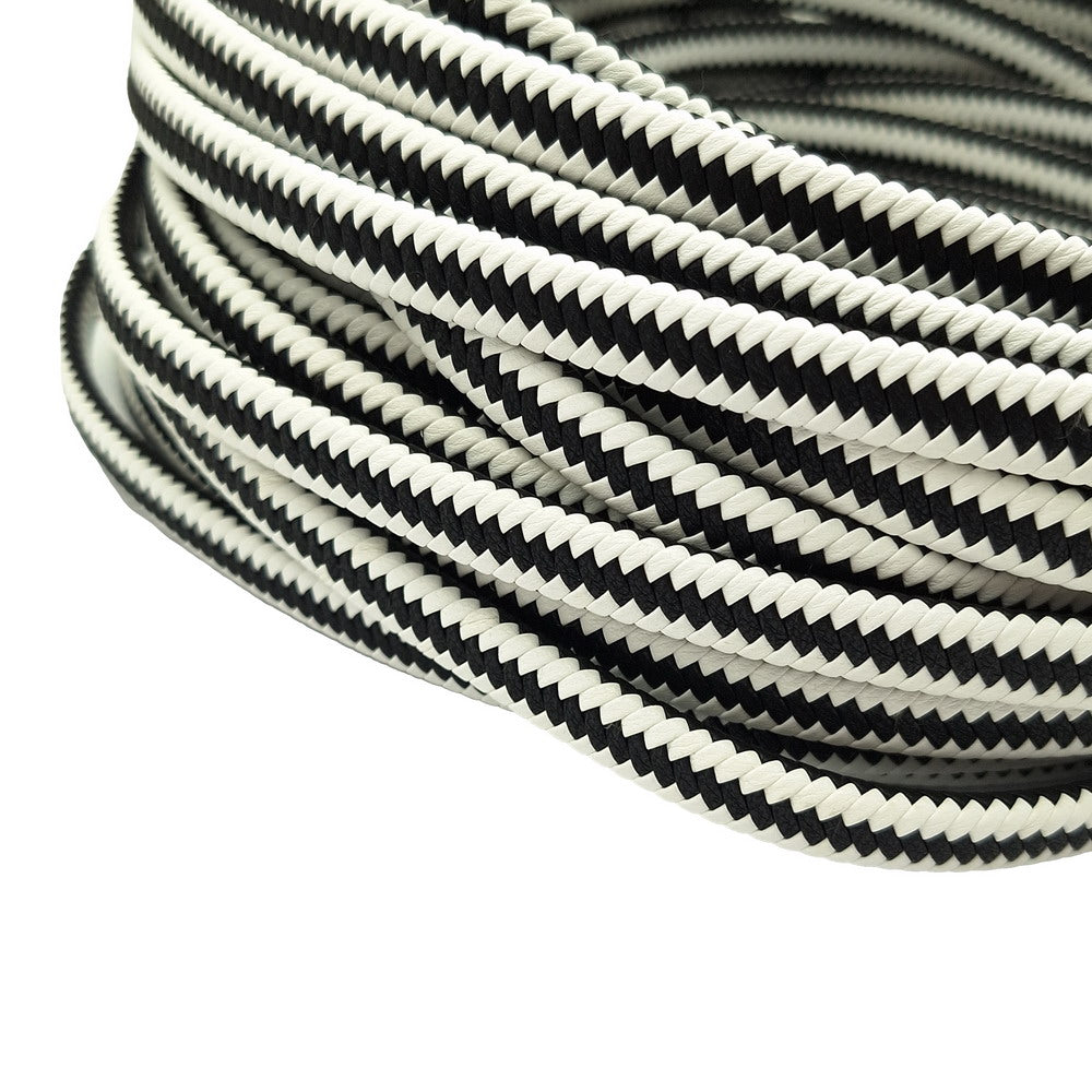 Cordons en cuir PU tressés 11,5 mm x 5,5 mm en microfibre douce et flexible, bracelet tressé pour la fabrication d'un bracelet en cuir mélangé vin noir