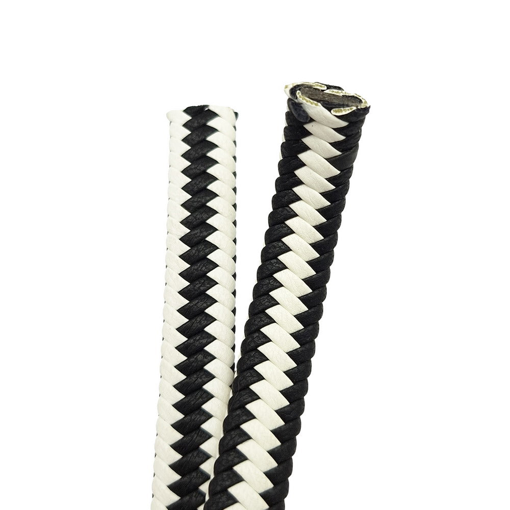Cordons en cuir PU tressés 11,5 mm x 5,5 mm en microfibre douce et flexible, bracelet tressé pour la fabrication d'un bracelet en cuir mélangé vin noir