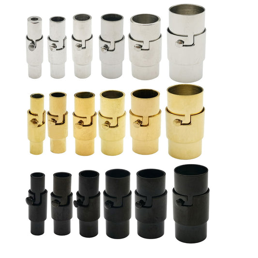 2 Pieces 2mm 3mm 5mm 8mm Round Hole Stainless Steel Magnetic Clasp with Mechanism Bolt Lock