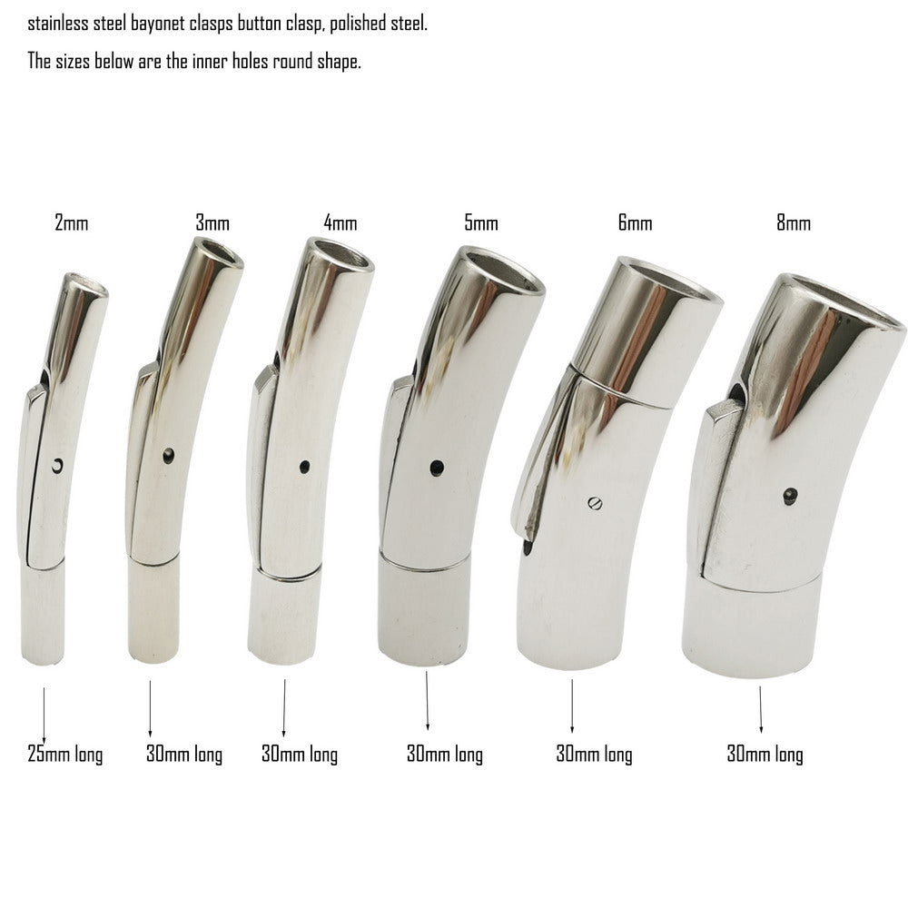 shapesbyX-Stainless Steel Bayonet Clasps 2mm 3mm 4mm 5mm 6mm 8mm