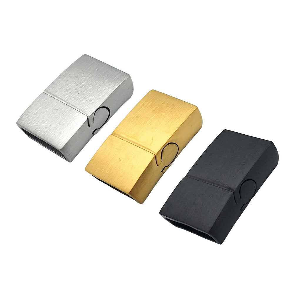 1 Piece 10mm/8mm Black Gold Brushed Stainless Steel Clasp 10mmx3mm Inner for Bracelet Making Magnetic End