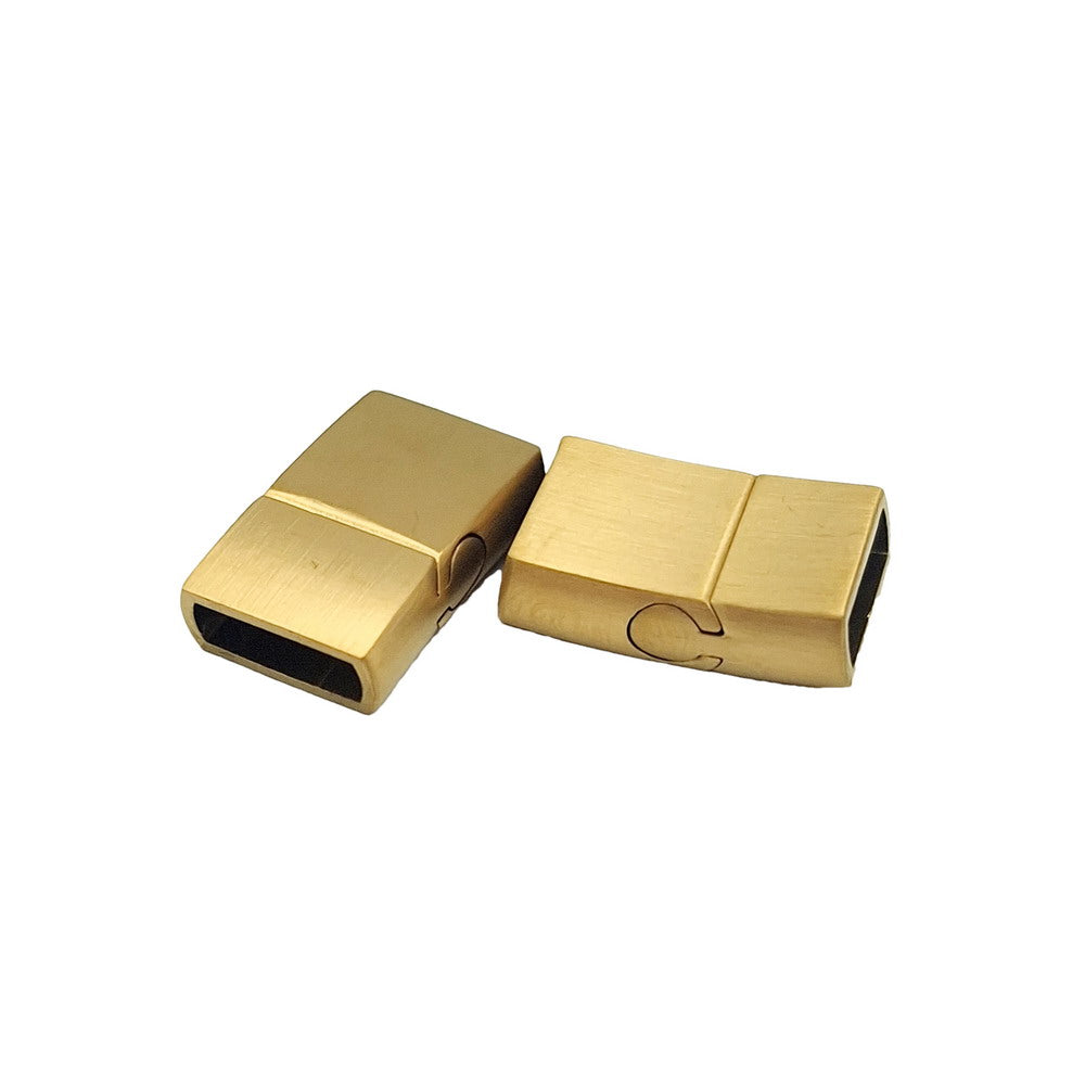 1 Piece 10mm/8mm Black Gold Brushed Stainless Steel Clasp 10mmx3mm Inner for Bracelet Making Magnetic End
