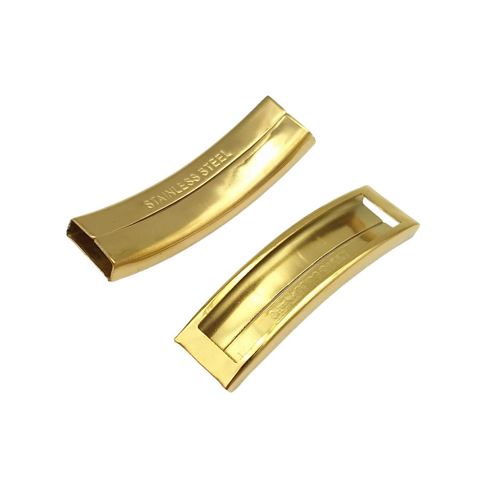 Curseurs de Tube de fabrication de bracelets en acier inoxydable/or, trou intérieur poli de 10mm x 3mm pour l'artisanat de bracelets en Silicone de bande de 10mm x 2mm