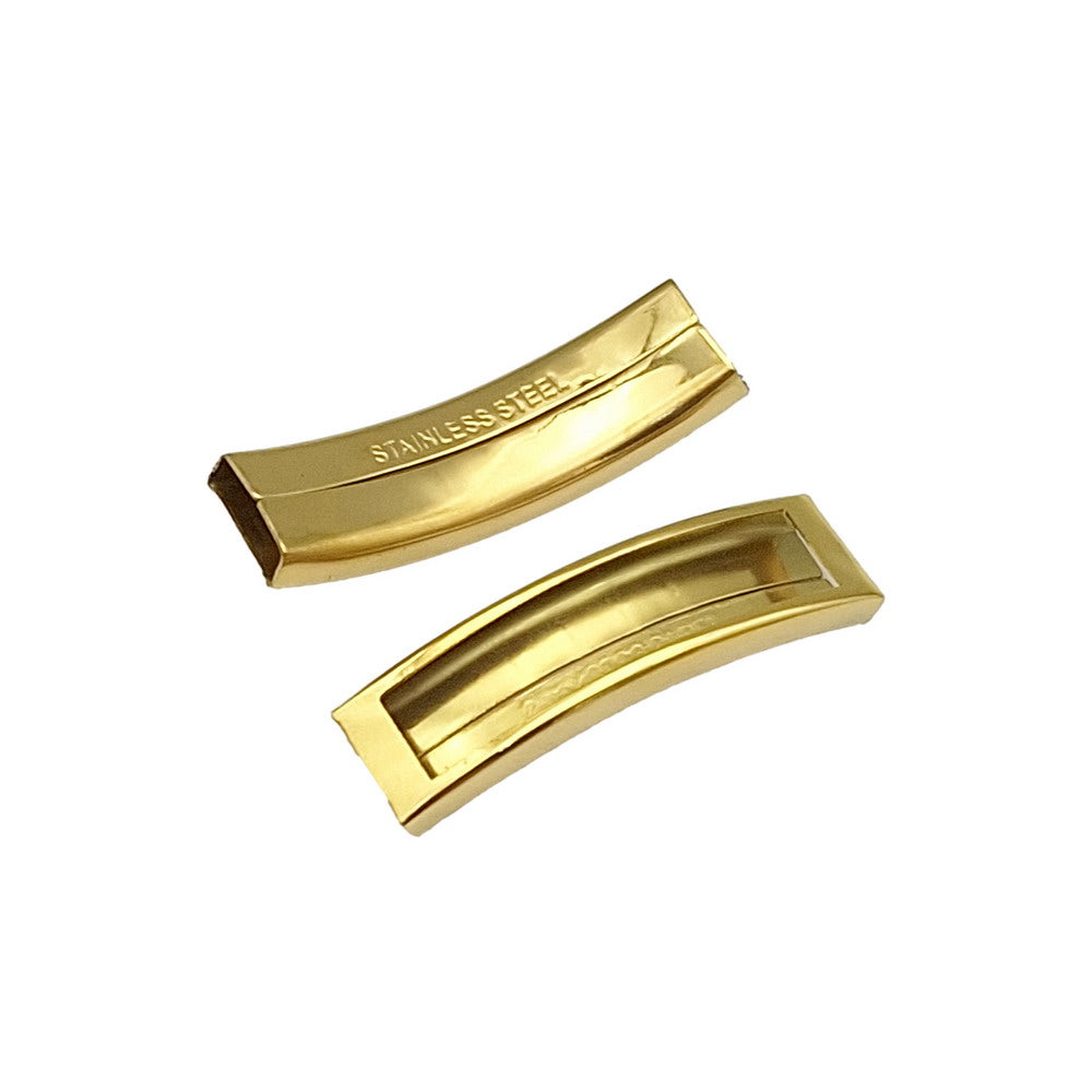 Curseurs de Tube de fabrication de bracelets en acier inoxydable/or, trou intérieur poli de 10mm x 3mm pour l'artisanat de bracelets en Silicone de bande de 10mm x 2mm