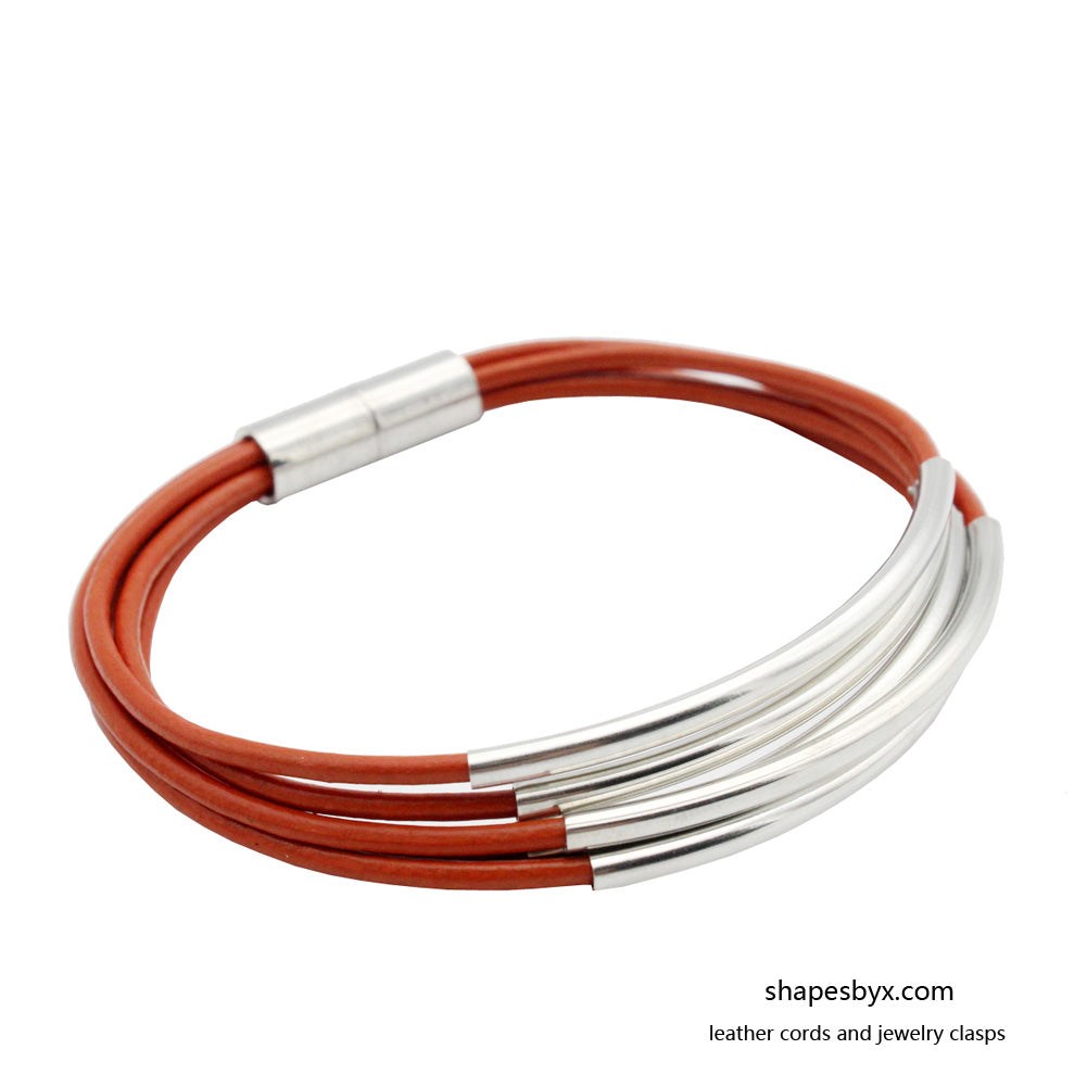 Lederarmband Schwarz Damen Mädchen Armband Magnetische Endöffnung