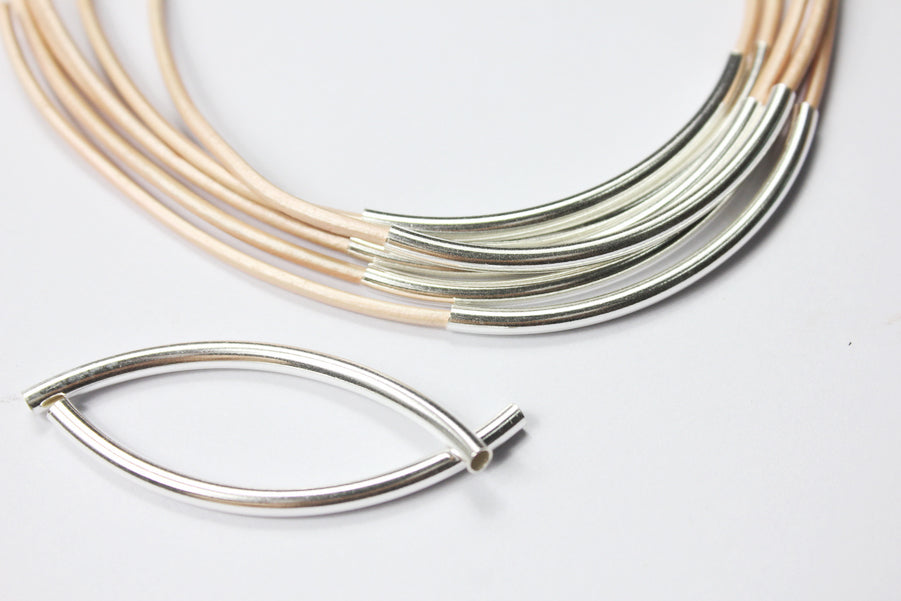 shapesbyX-2 Pieces 925 Sterling Silver Tube Pipes,Jewelry Making Threads