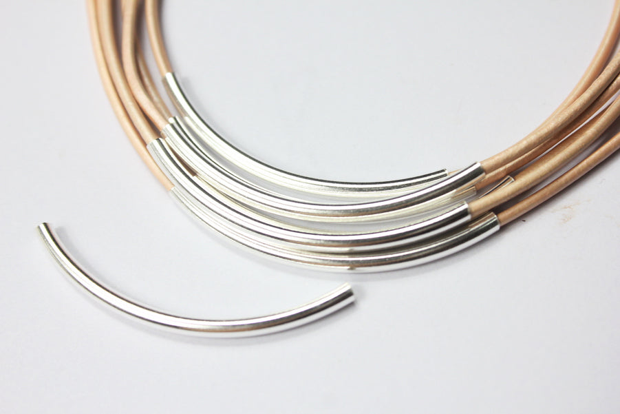 shapesbyX-2 Pieces 925 Sterling Silver Tube Pipes,Jewelry Making Threads