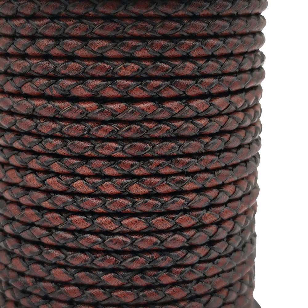ShapesbyX-Antik Rotbraun 3mm geflochtene Lederschnüre Leder Boloarmband Armband Halskette Herstellung